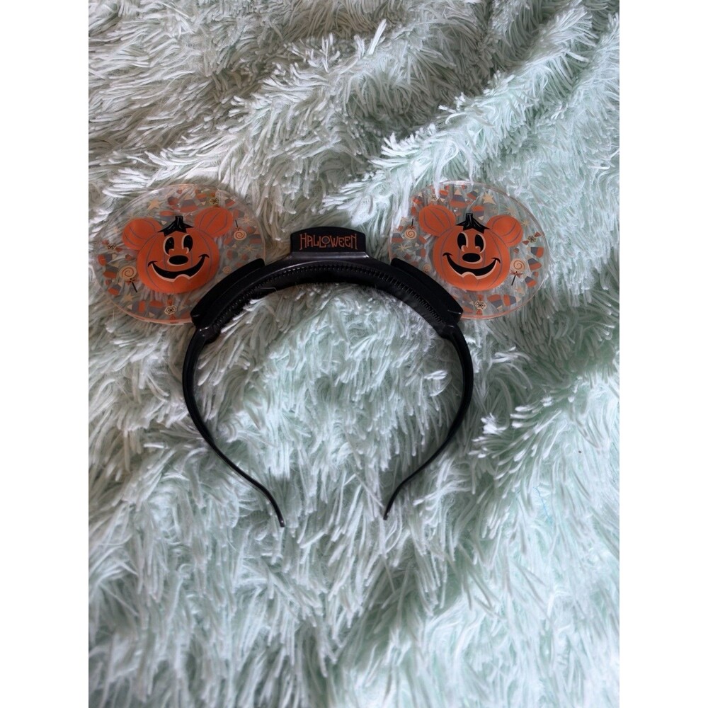 Disney Parks Light-up Mickey Mouse Halloween Pumpkin Glow Ears Headband